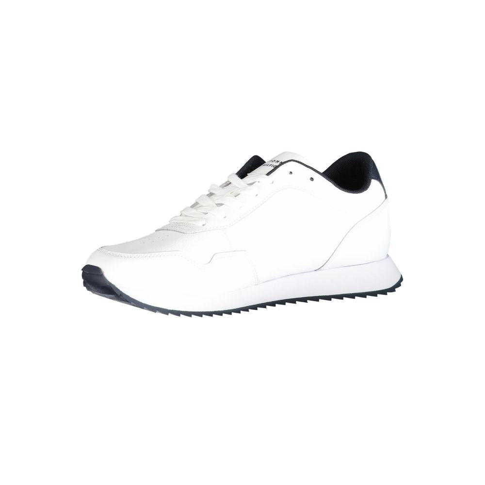 White Polyester Sneaker - GLAMHUB BOUTIQUE 