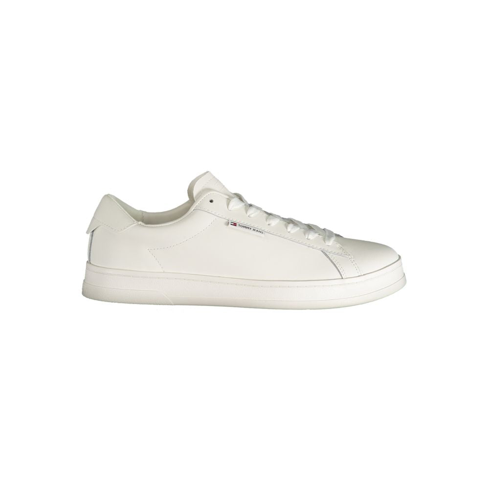 White Polyester Sneaker - GLAMHUB BOUTIQUE 