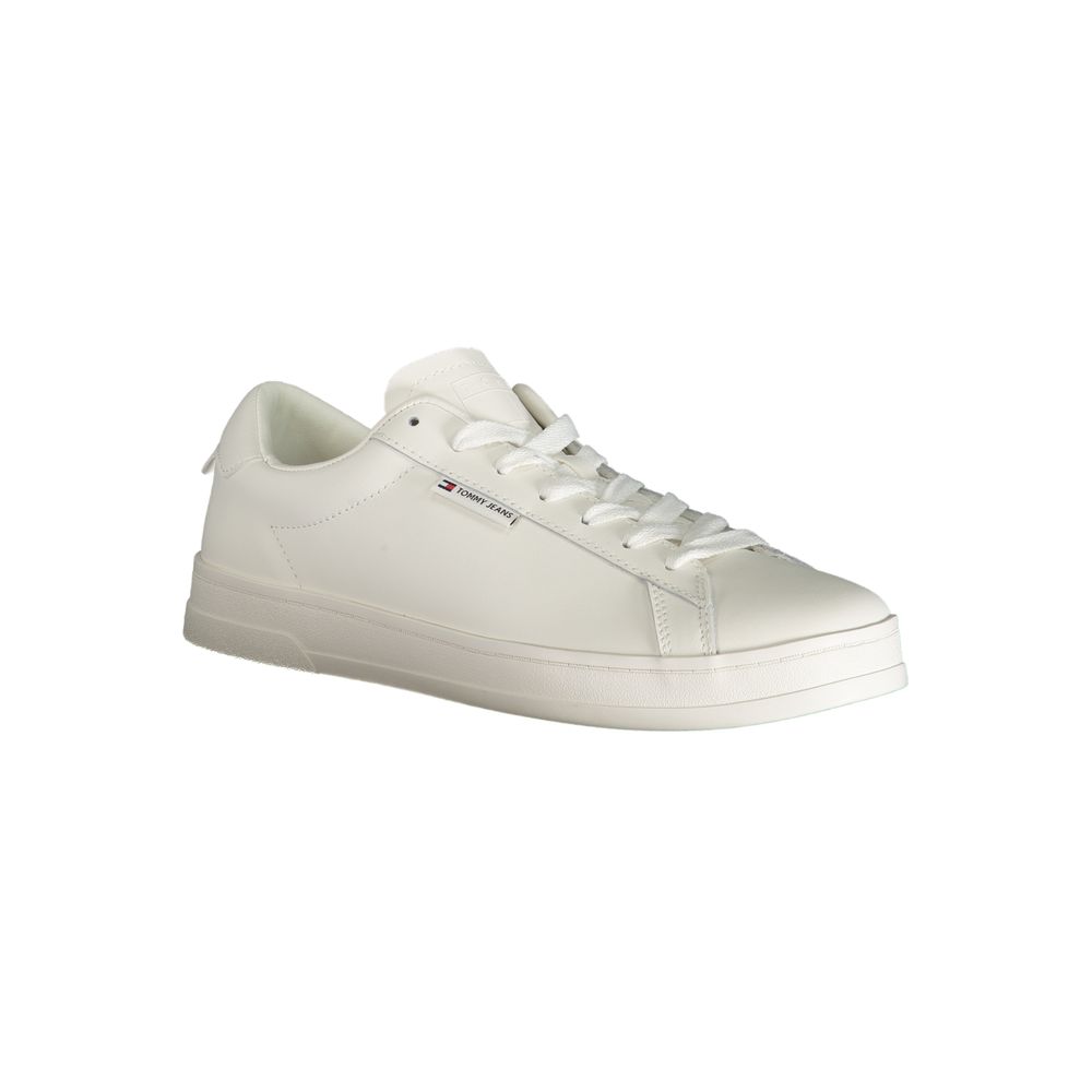 White Polyester Sneaker - GLAMHUB BOUTIQUE 