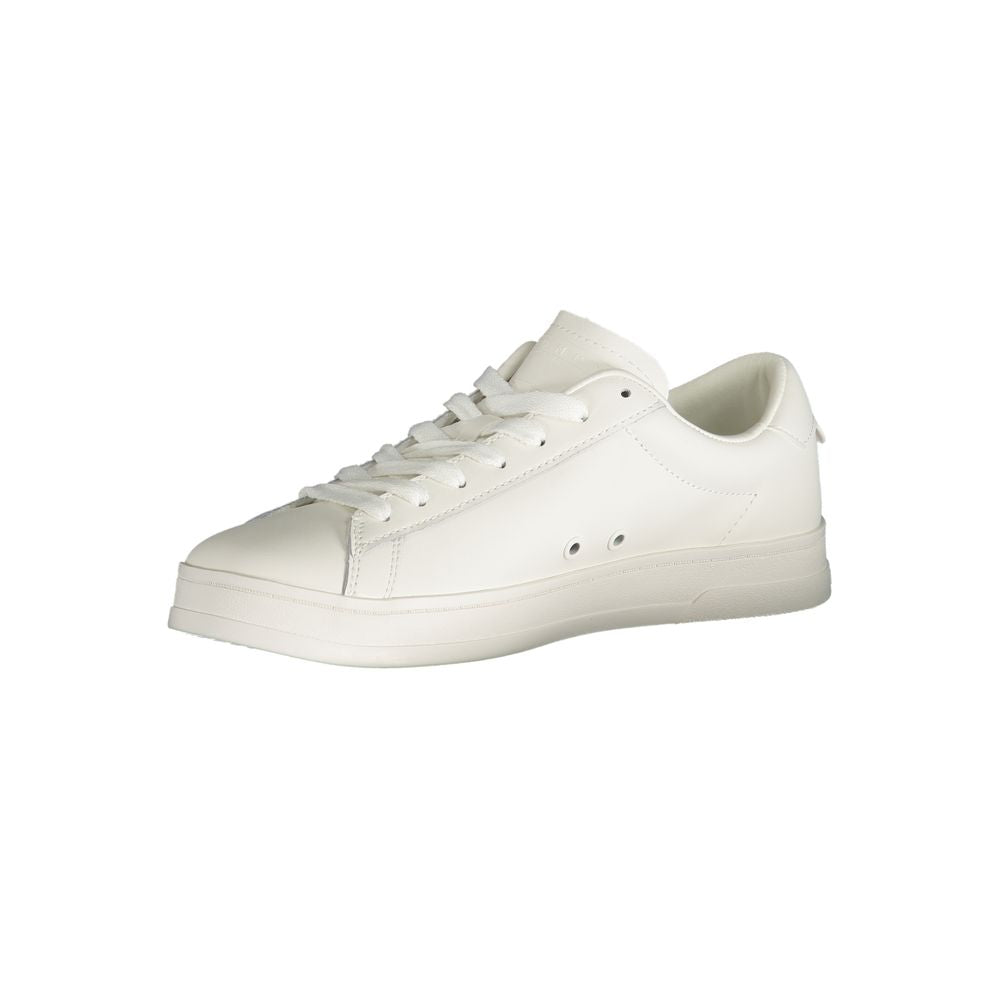 White Polyester Sneaker - GLAMHUB BOUTIQUE 