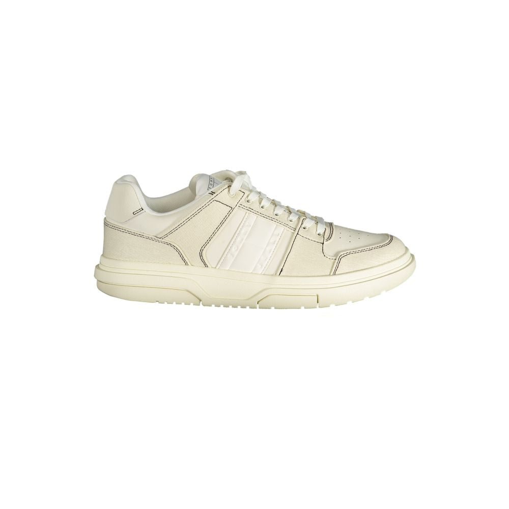 White Polyester Sneaker - GLAMHUB BOUTIQUE 