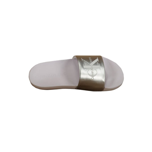 Silver Polyester Sandal - GLAMHUB BOUTIQUE 