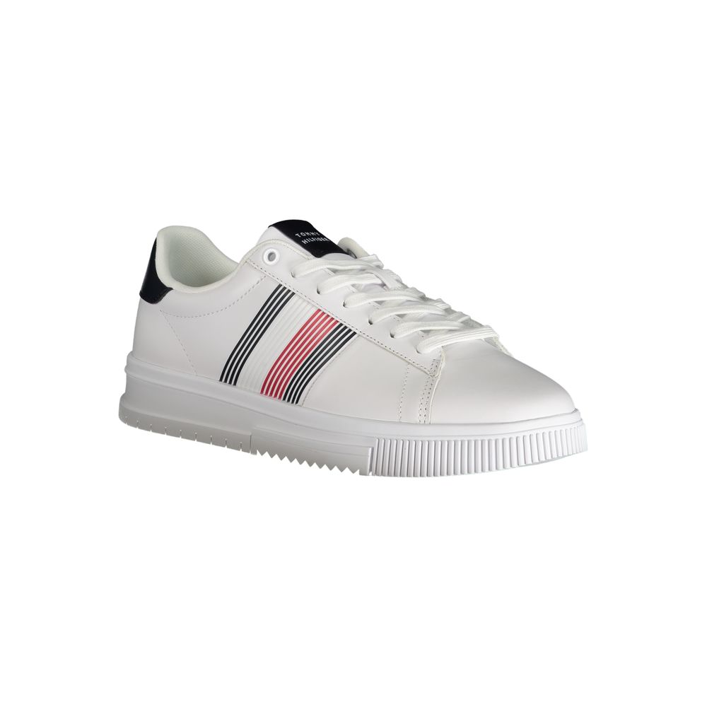 White Polyester Sneaker - GLAMHUB BOUTIQUE 