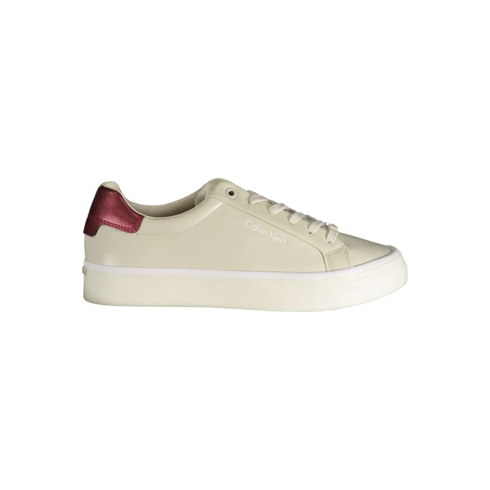 Beige Polyester Sneaker - GLAMHUB BOUTIQUE 