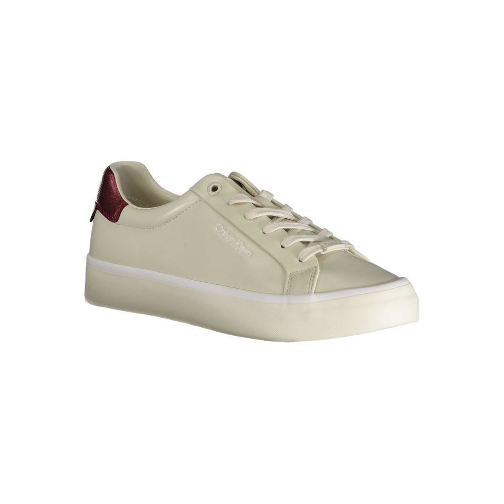 Beige Polyester Sneaker - GLAMHUB BOUTIQUE 