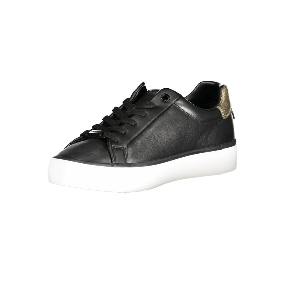 Black Polyester Sneaker - GlamHub Luxury and Icon Brand Clothing