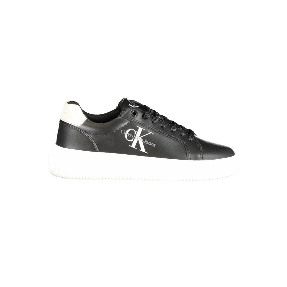 Black Polyester Sneaker - GlamHub Luxury and Icon Brand Clothing