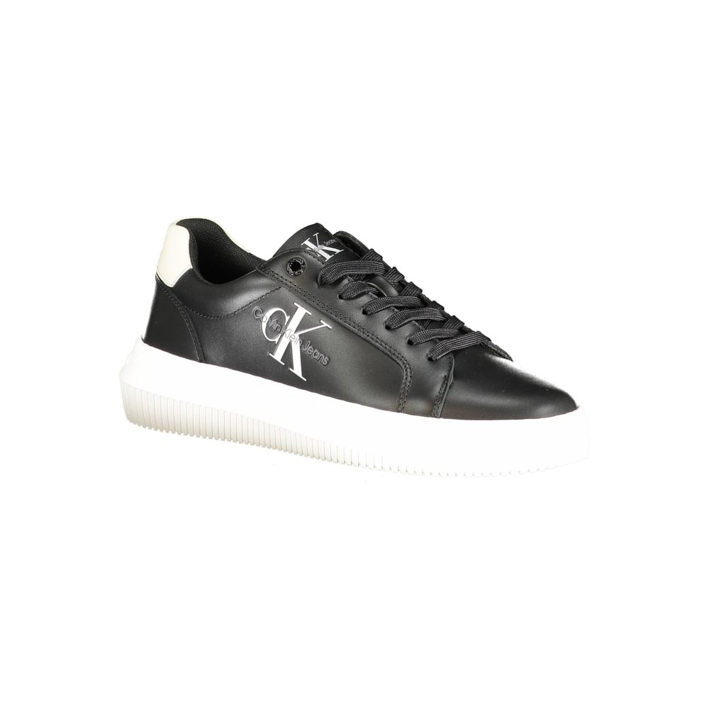 Black Polyester Sneaker - GlamHub Luxury and Icon Brand Clothing