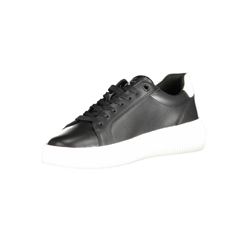 Black Polyester Sneaker - GlamHub Luxury and Icon Brand Clothing