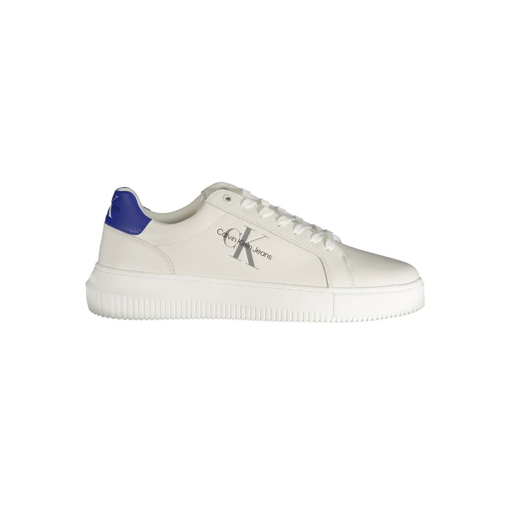 White Polyester Sneaker - GLAMHUB BOUTIQUE 