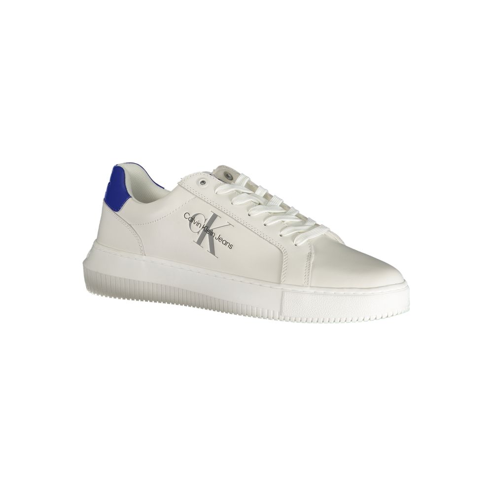 White Polyester Sneaker - GLAMHUB BOUTIQUE 