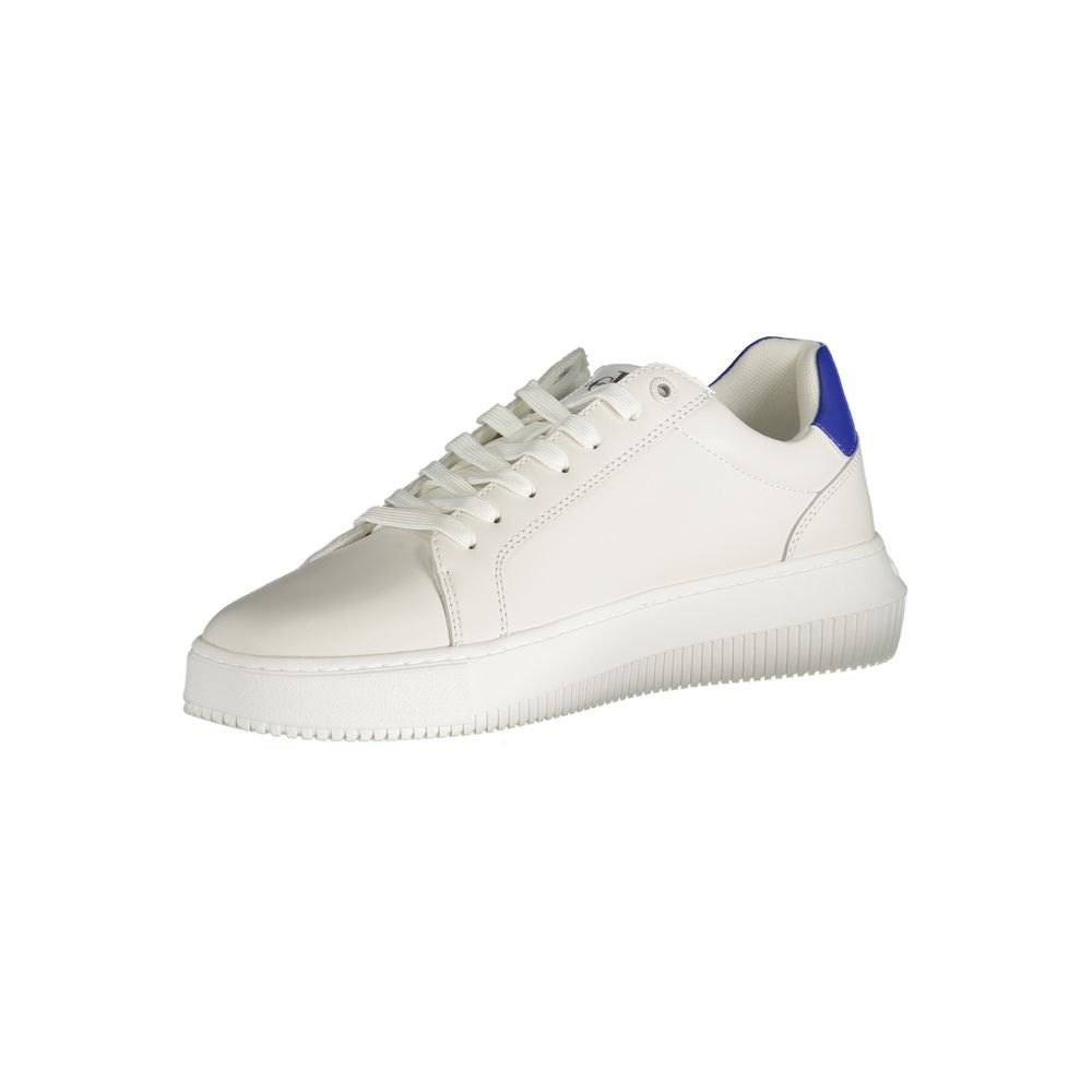 White Polyester Sneaker - GLAMHUB BOUTIQUE 