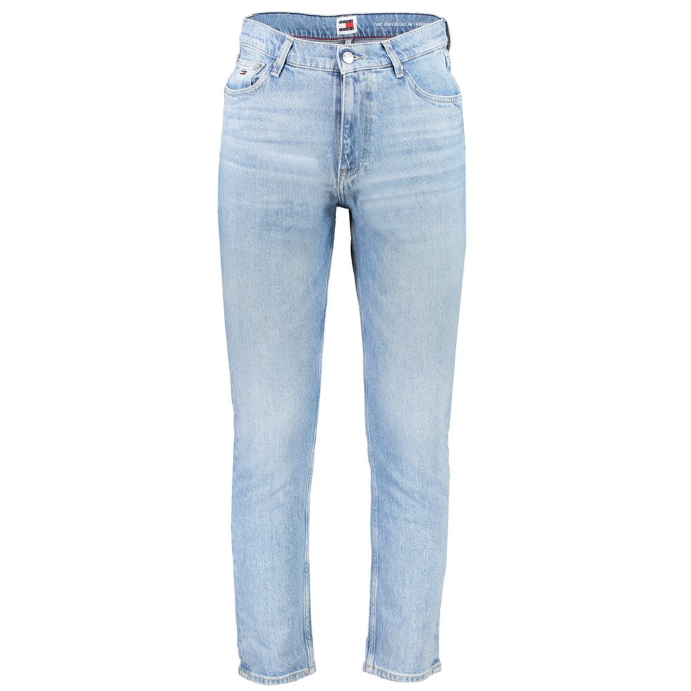 Light Blue Cotton Jeans & Pant - GlamHub Luxury and Icon Brand Clothing