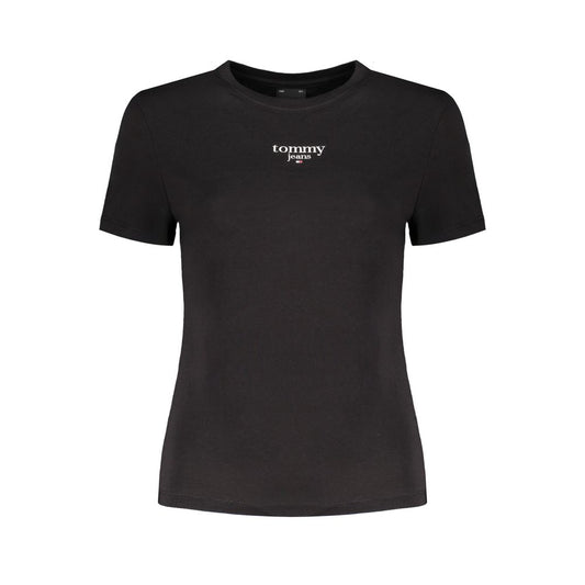 Black Cotton Tops & T-Shirt - GlamHub Luxury and Icon Brand Clothing