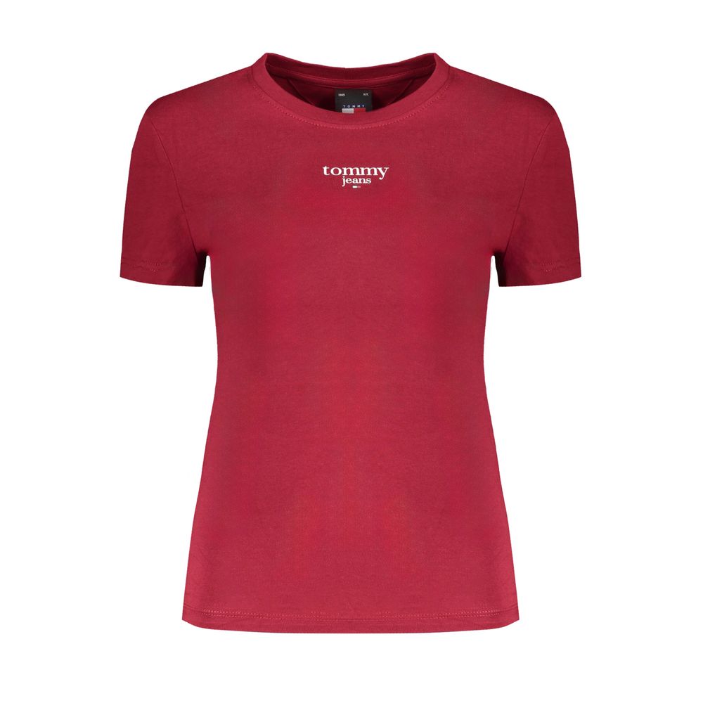 Red Cotton Tops & T-Shirt - GlamHub Luxury and Icon Brand Clothing