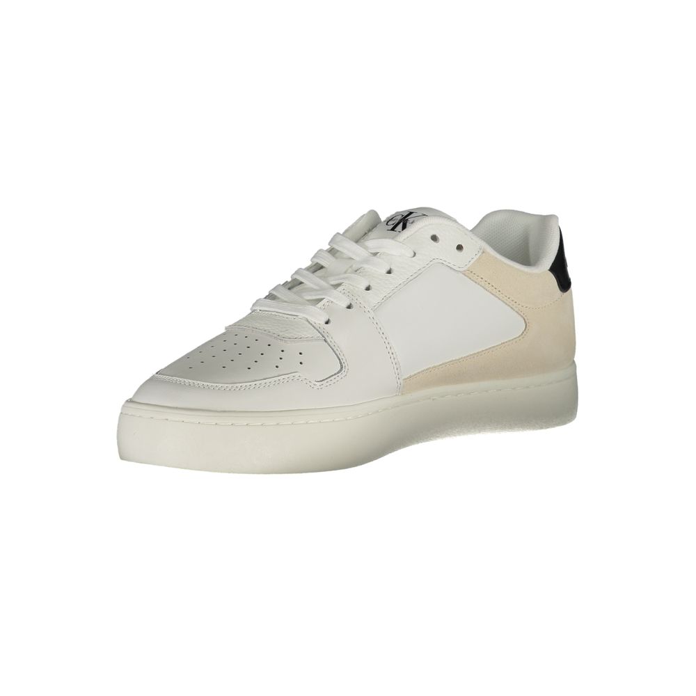 White Polyester Sneaker - GlamHub Luxury and Icon Brand Clothing