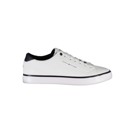 White Polyester Sneaker - GLAMHUB BOUTIQUE 