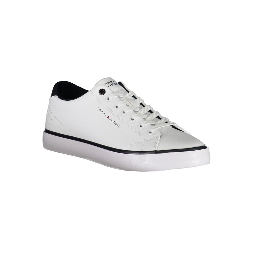 White Polyester Sneaker - GLAMHUB BOUTIQUE 