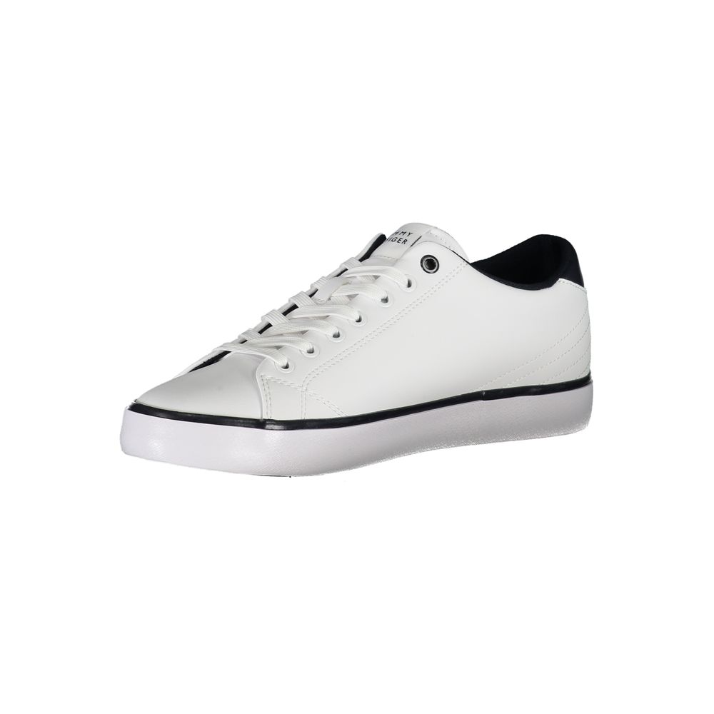 White Polyester Sneaker - GLAMHUB BOUTIQUE 