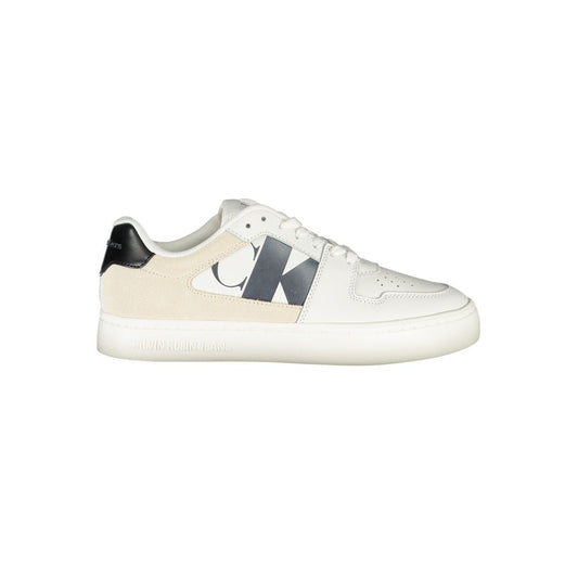 White Polyester Sneaker - GlamHub Luxury and Icon Brand Clothing