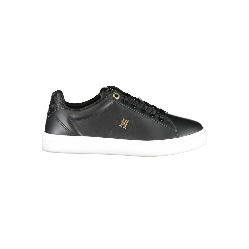 Black Polyester Sneaker - GlamHub Luxury and Icon Brand Clothing