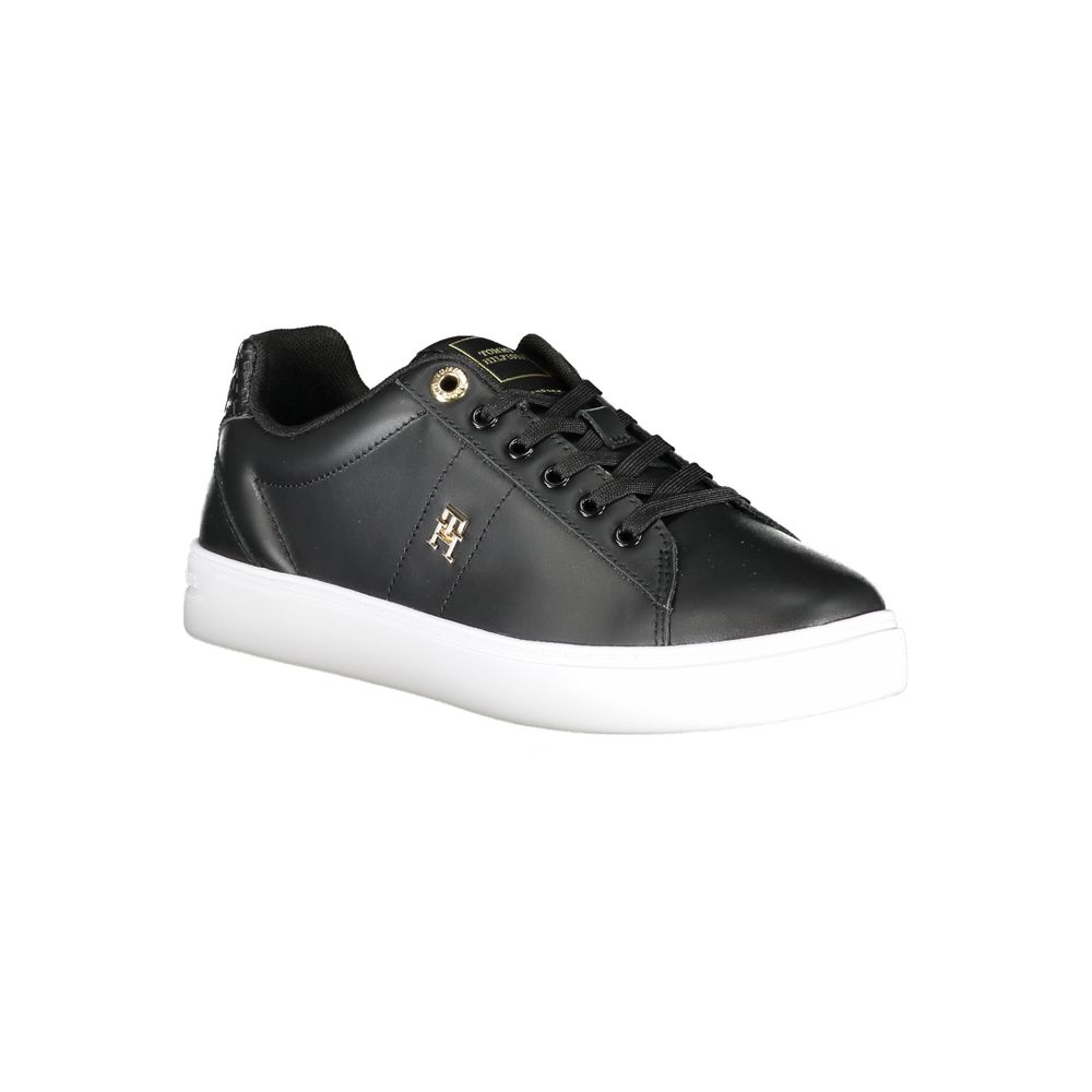 Black Polyester Sneaker - GlamHub Luxury and Icon Brand Clothing