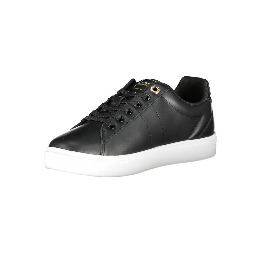 Black Polyester Sneaker - GlamHub Luxury and Icon Brand Clothing