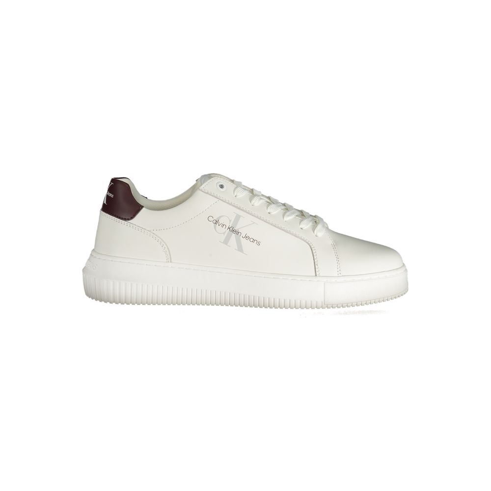 White Polyester Sneaker - GlamHub Luxury and Icon Brand Clothing