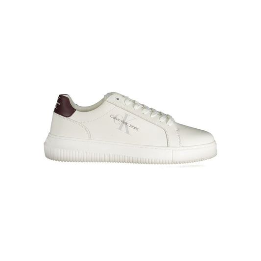 White Polyester Sneaker - GlamHub Luxury and Icon Brand Clothing