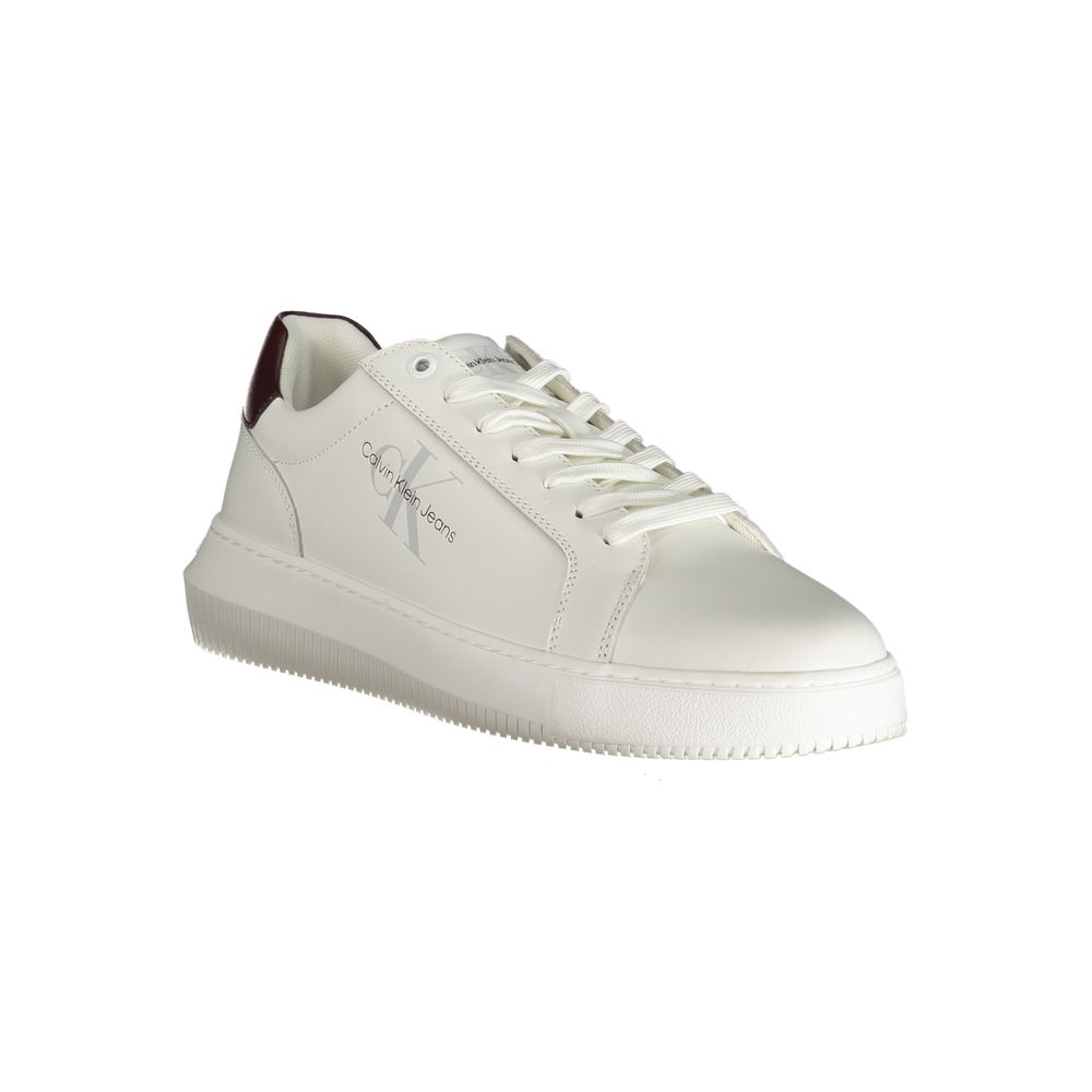 White Polyester Sneaker - GlamHub Luxury and Icon Brand Clothing