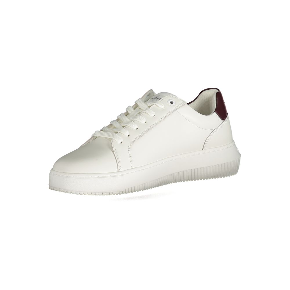 White Polyester Sneaker - GlamHub Luxury and Icon Brand Clothing