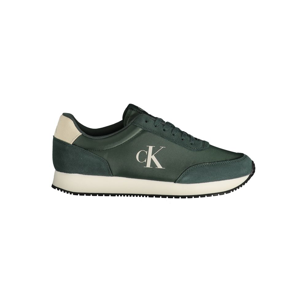 Green Polyester Men Sneaker - GlamHub Luxury and Icon Brand Clothing