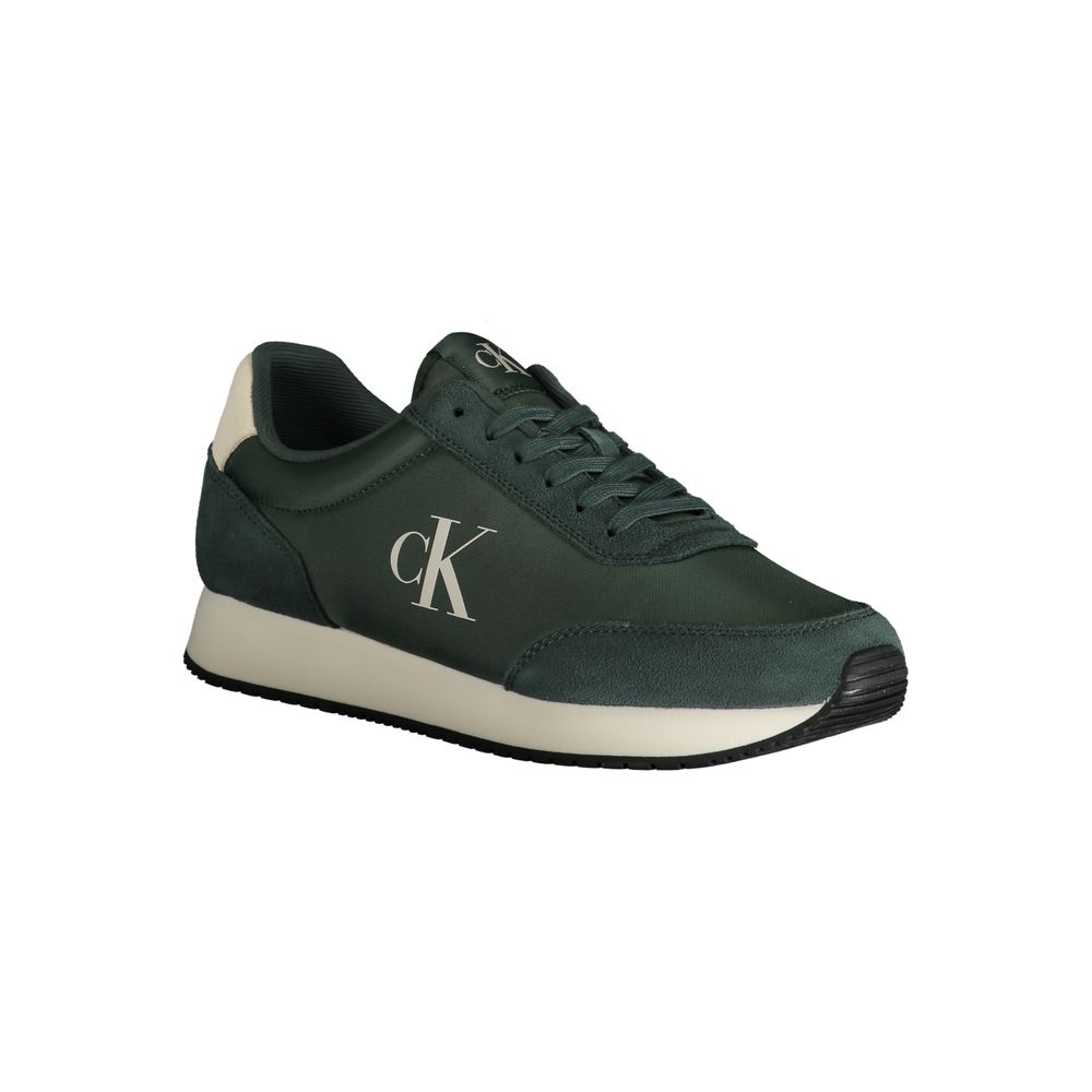 Green Polyester Men Sneaker - GlamHub Luxury and Icon Brand Clothing