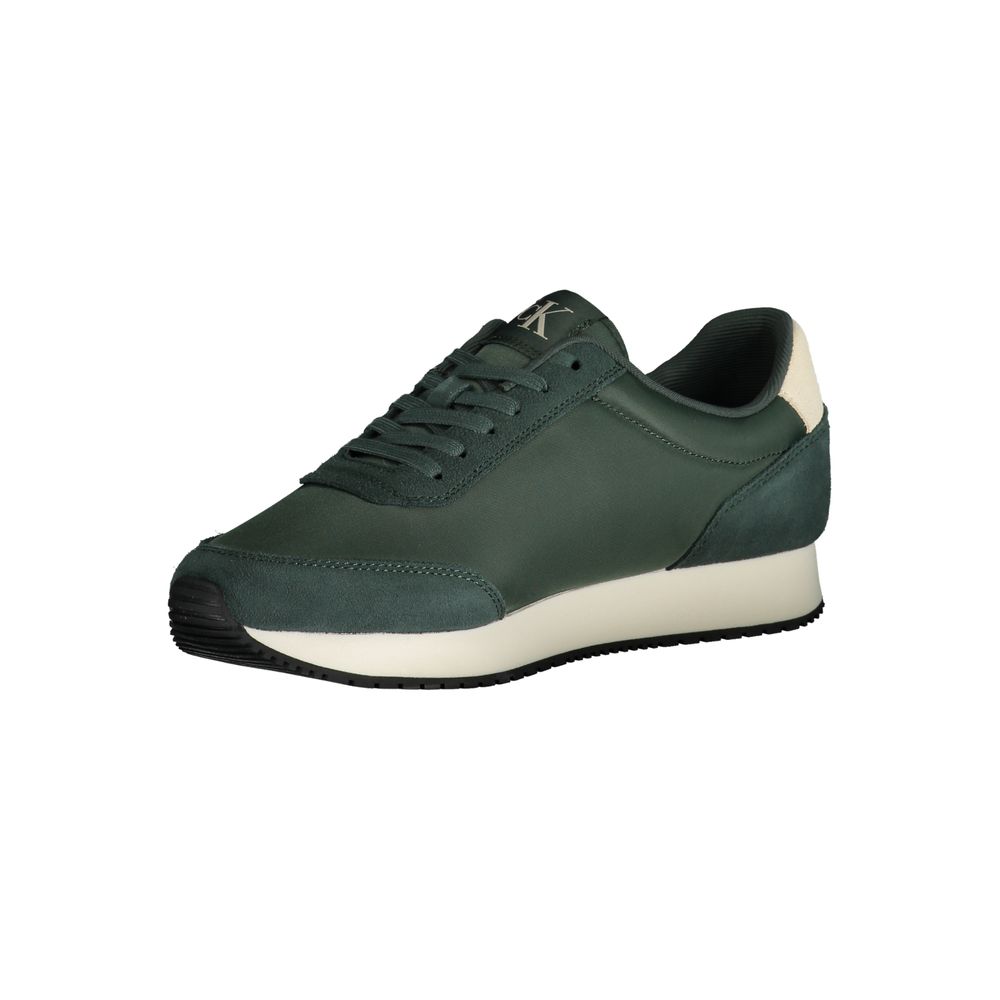 Green Polyester Men Sneaker - GlamHub Luxury and Icon Brand Clothing