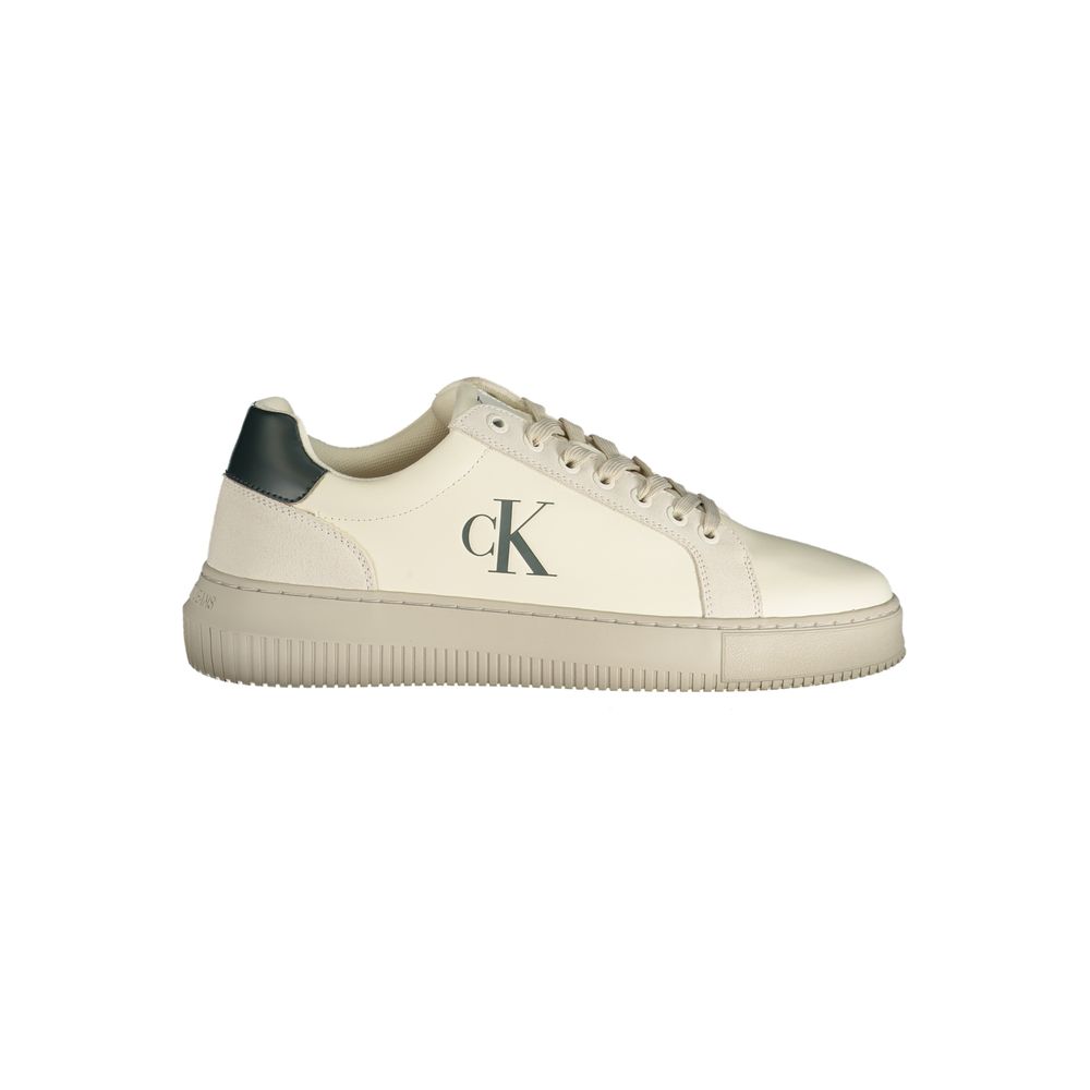 White Polyester Sneaker - GLAMHUB BOUTIQUE 