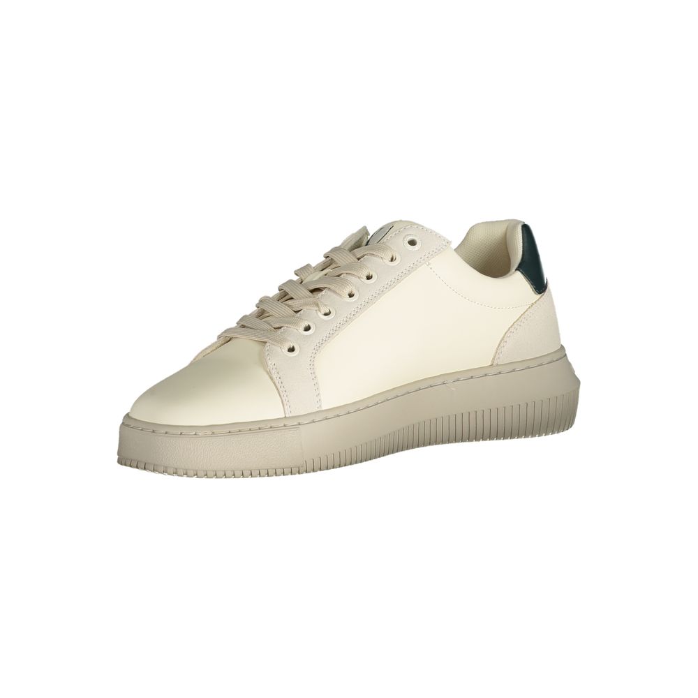 White Polyester Sneaker - GLAMHUB BOUTIQUE 