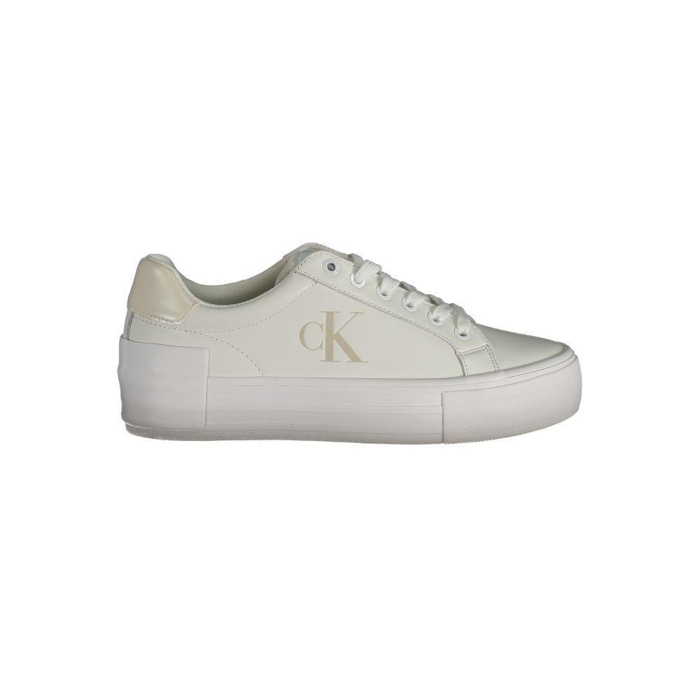 White Leather Women Sneaker - GLAMHUB BOUTIQUE 