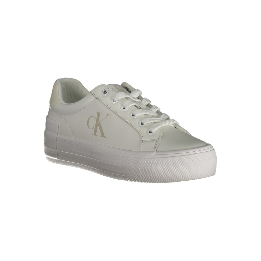 White Leather Women Sneaker - GLAMHUB BOUTIQUE 