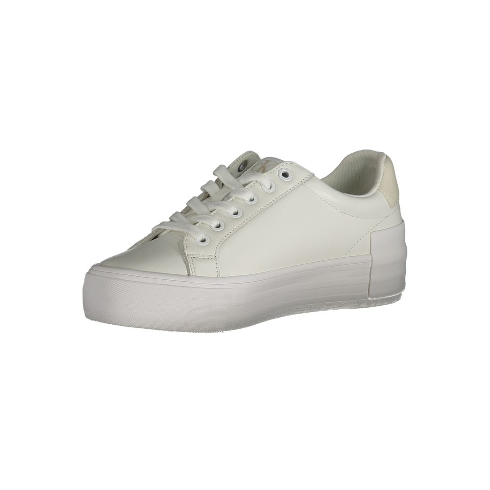 White Leather Women Sneaker - GLAMHUB BOUTIQUE 