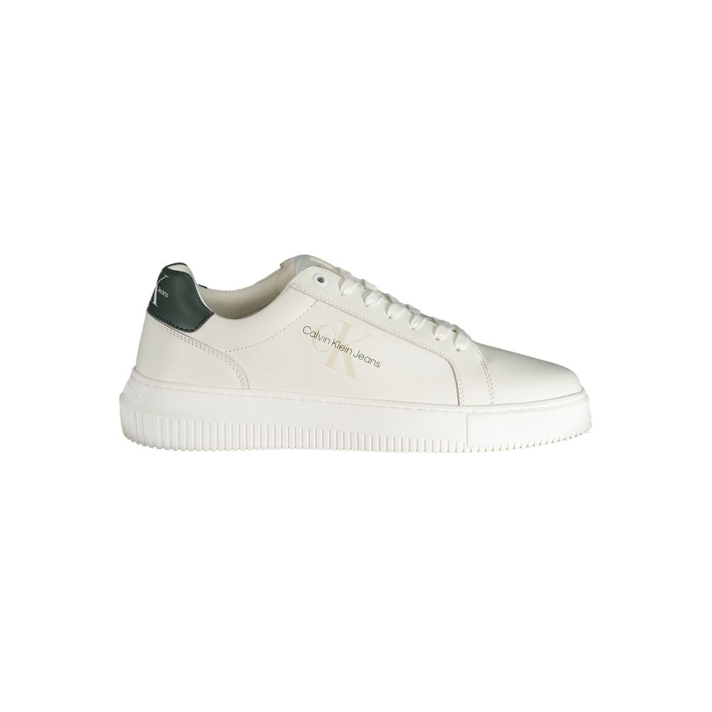 White Polyester Sneaker - GLAMHUB BOUTIQUE 