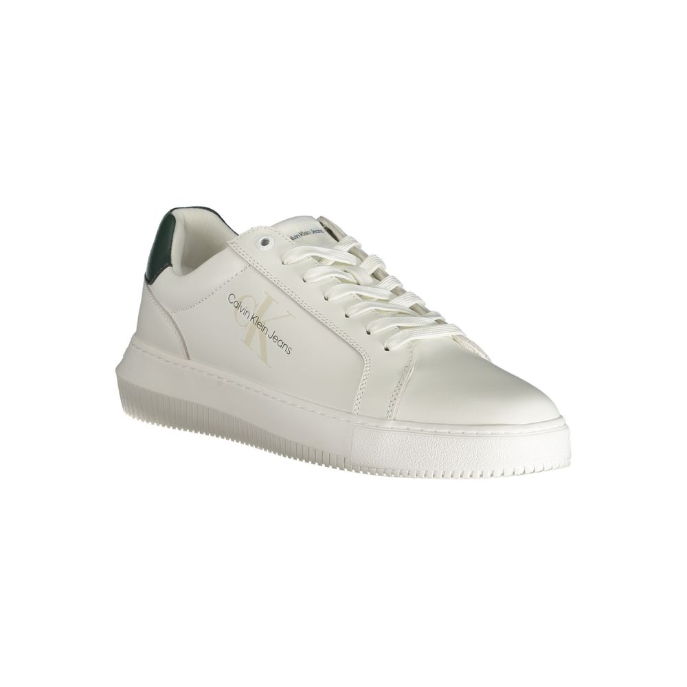 White Polyester Sneaker - GLAMHUB BOUTIQUE 