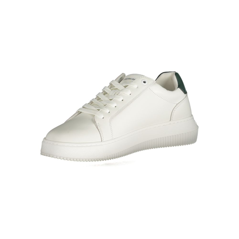 White Polyester Sneaker - GLAMHUB BOUTIQUE 