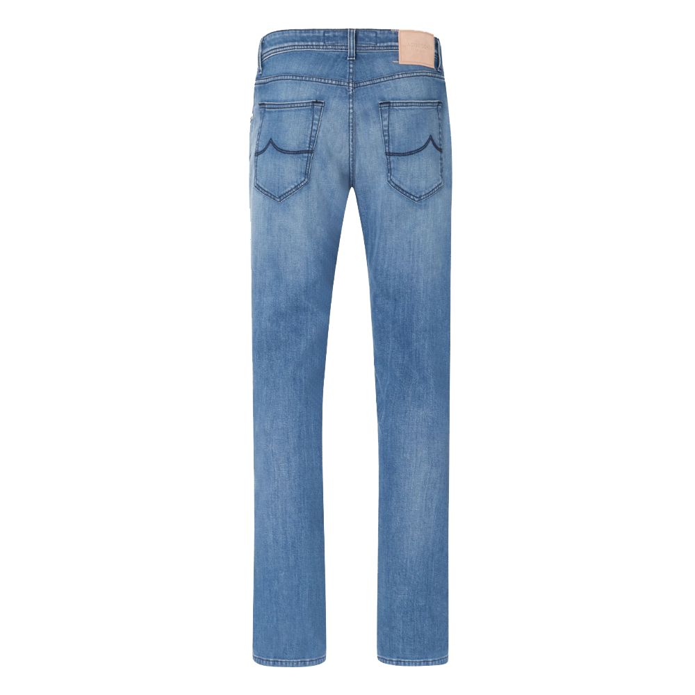 Light Blue Cotton Jeans & Pant - GlamHub Luxury and Icon Brand Clothing