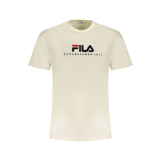 Beige Cotton Men T-Shirt