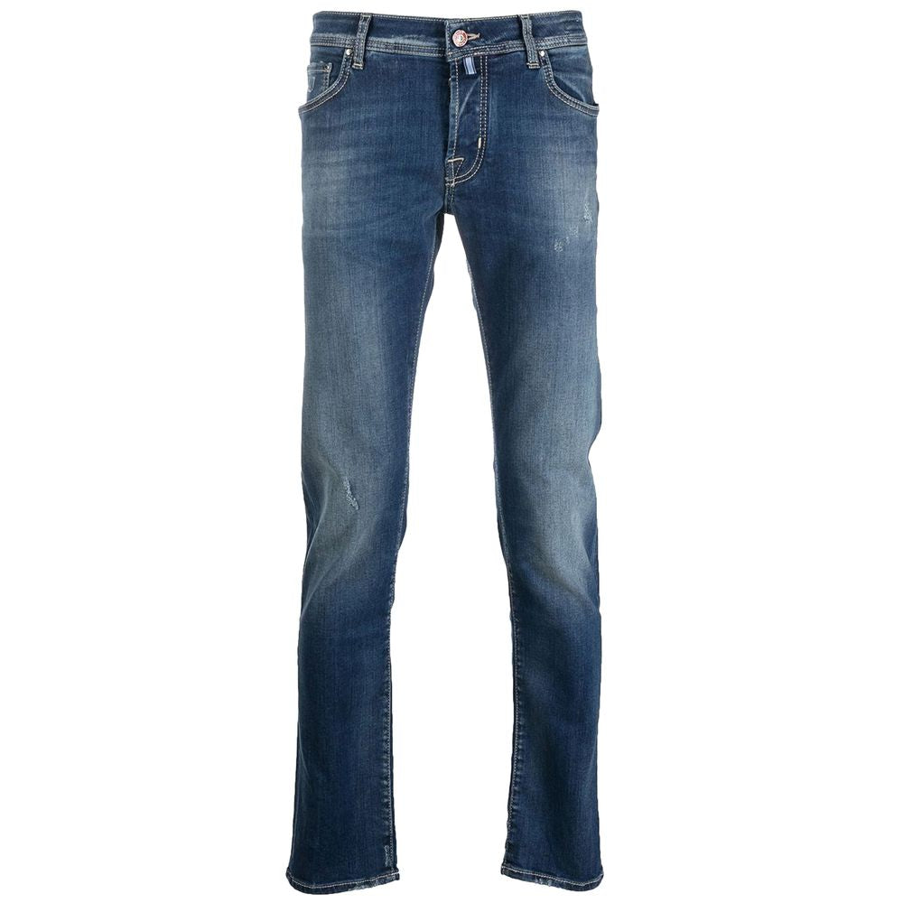 Blue Cotton Jeans & Pant - GlamHub Luxury and Icon Brand Clothing