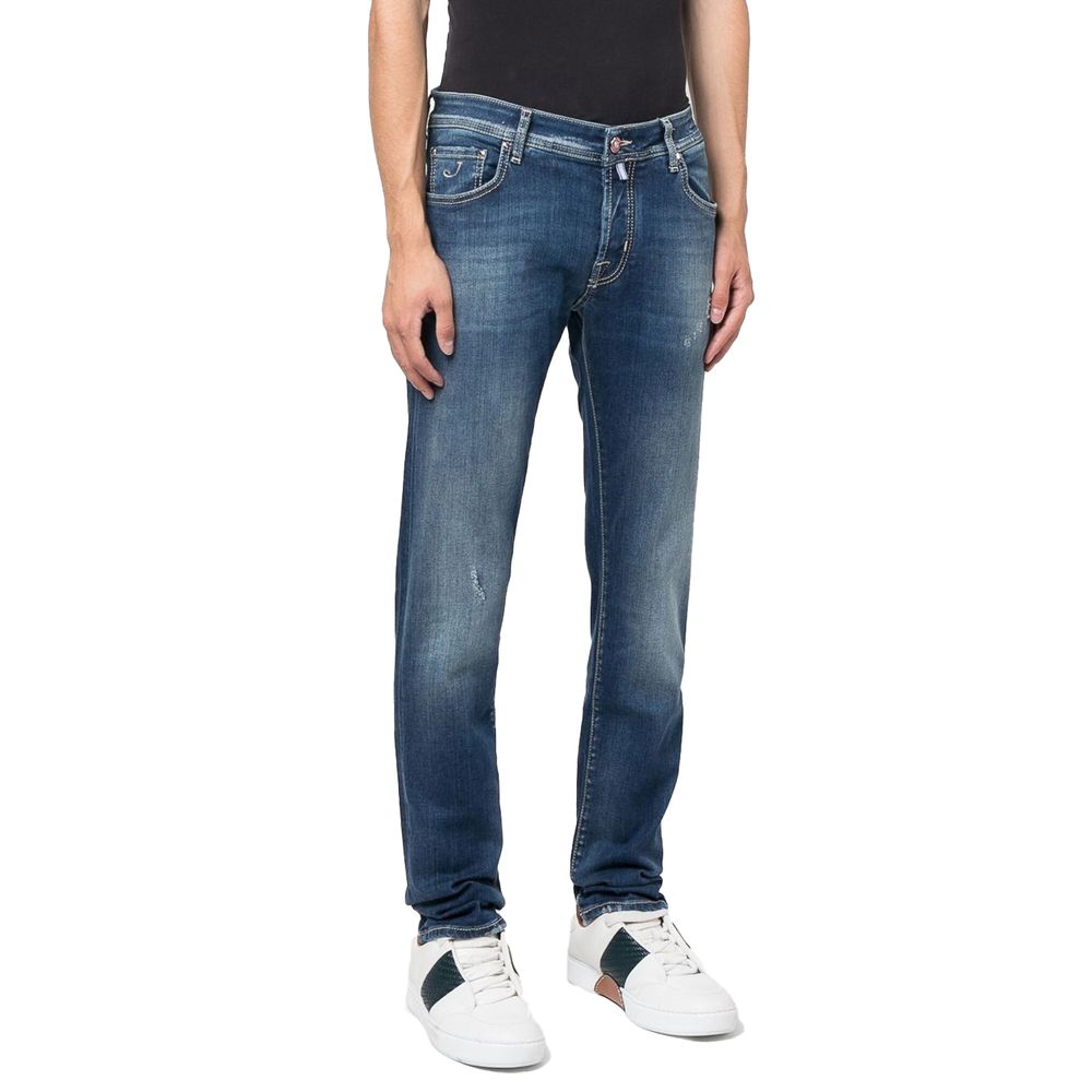 Blue Cotton Jeans & Pant - GlamHub Luxury and Icon Brand Clothing