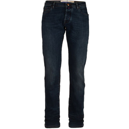 Blue Cotton Men's Slim Fit Jean - GlamHub Luxury and Icon Brand Clothing