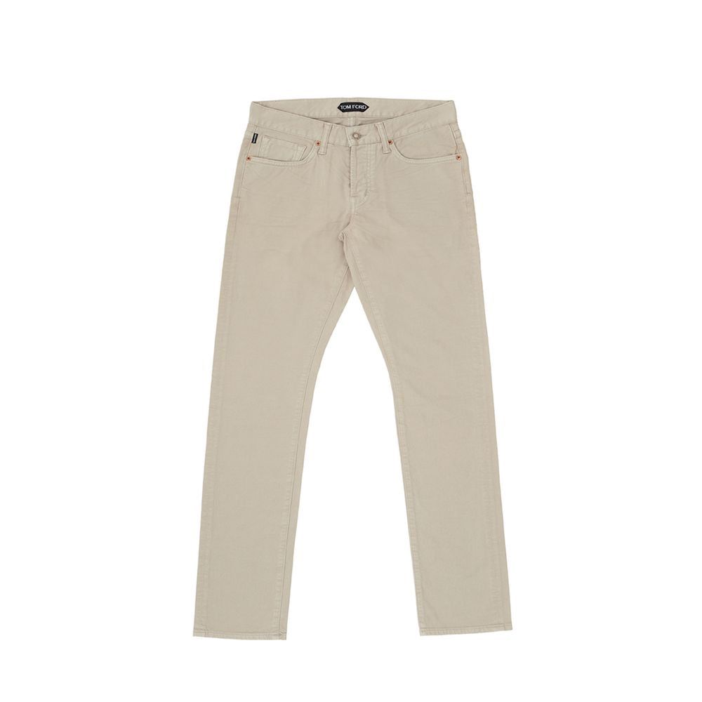 Beige Cotton Jeans & Pant - GLAMHUB BOUTIQUE 