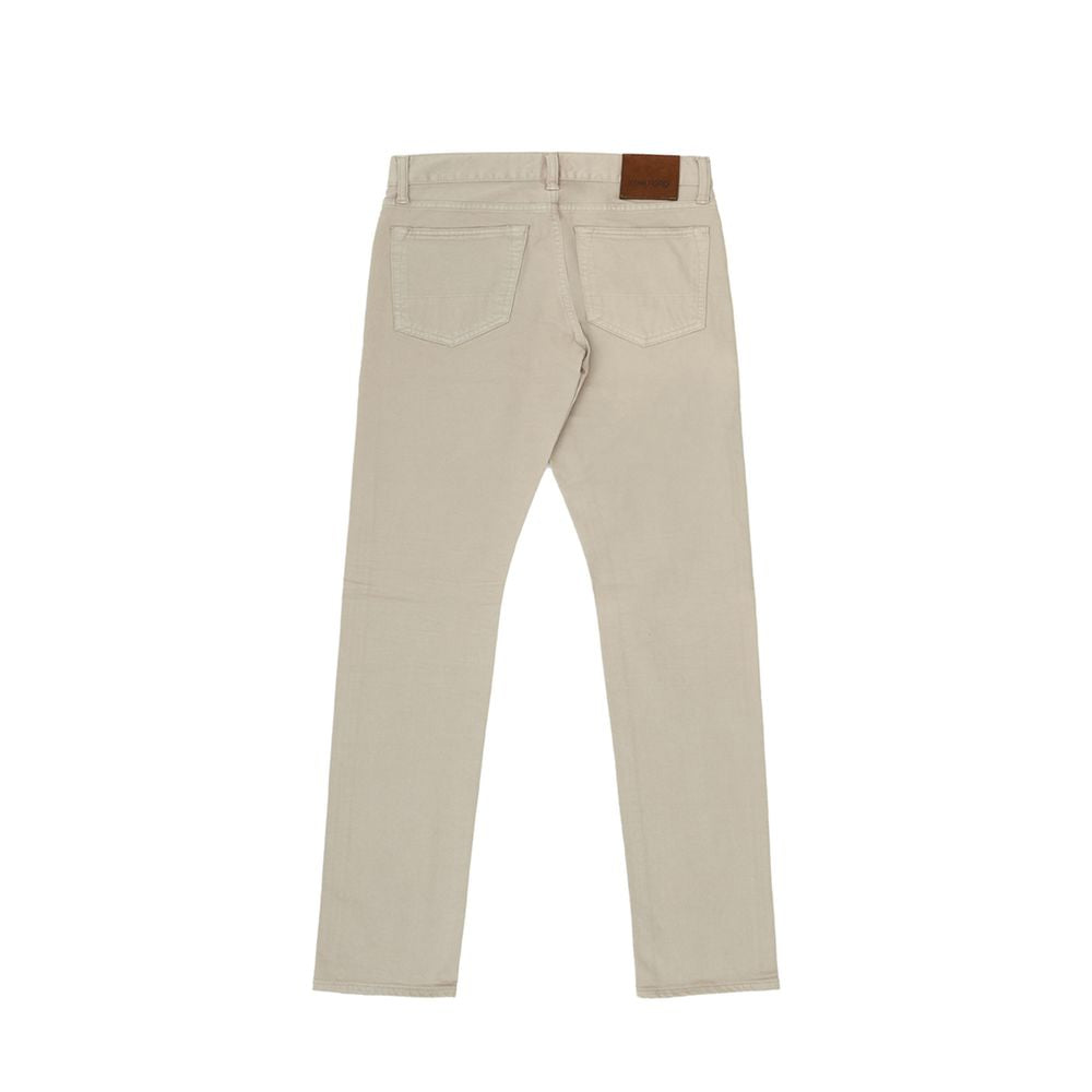 Beige Cotton Jeans & Pant - GLAMHUB BOUTIQUE 