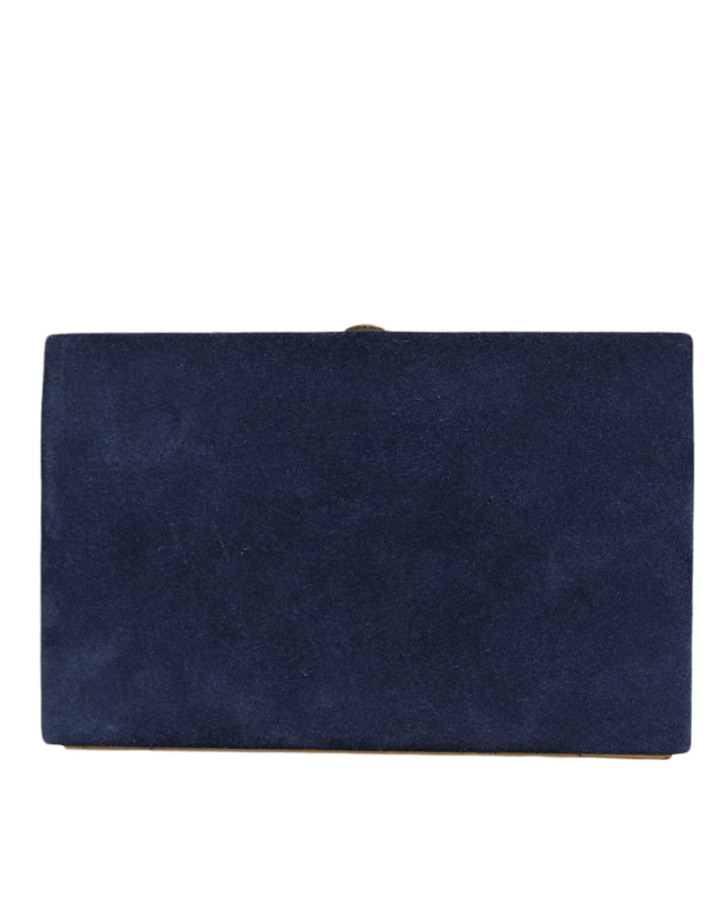 Blaue Wildleder Clutch mit Goldrahmen, Abendtasche, Partytasche